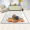 thumbnail image 2 of SKYSONIC 72x48in Thanksgiving Turkey Pumpkins Area Rug, Autumn Harvest Maple Non-Slip Floor Carpet for Indoor Living Dining Room and Bedroom Area, 2 of 7