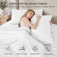 thumbnail image 5 of Sasttie King Size Sheets Set Brushed Microfiber, 4 Piece Sheet Set Upto 16 Inches Deep Pocket Bedding Sheets & Pillowcases - White, 5 of 9