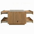 thumbnail image 4 of Ayma Coffee Table-1 Inner Shelf-Brown Oak Wood-Rectangular 50 Inch, 4 of 5