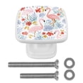 thumbnail image 1 of 4 Pieces Set Drawer Pulls Handle Square Wardrobe Cabinet Knobs with Stainless Steel Screws Furniture Kitchen Decor, 1 of 5