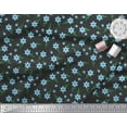 thumbnail image 3 of Soimoi Cotton Duck Fabric Leaves & Periwinkle Floral Printed Fabric 1 Yard 42 Inch Wide, 3 of 3