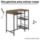 thumbnail image 5 of Mueble Bar con Mesa Alta y 2 Bancos Conexiones trifasica– Porta Botellas y Porta Copas, Estructura Metálica Estilo Industrial para Cocina Comedor, 5 of 7
