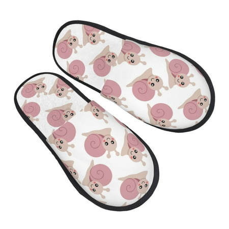 

House Slippers for Women Men - Lovely Snail Print Soft House Shoes Fuzzy Slippers Lightweight Slip-On Cozy House Slippers for Woman Indoor Outdoor