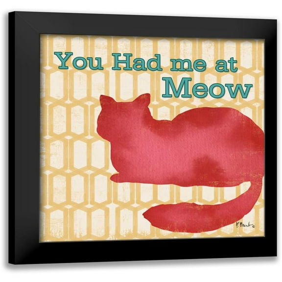 Brent, Paul 12x12 Black Modern Framed Museum Art Print Titled - Patterned Pets Cat II