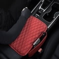 thumbnail image 4 of Naierhg Car Armrest Mat Leather Armrest Cover Cushion with Side Storage Pockets Car Center Console Cover Car Interior Accessory for Car Truck RV SUV, 4 of 8