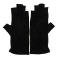 thumbnail image 2 of TISHITA Gant en Soie Extensible pour Femmes Demi-Doigt Protège Gants Sans Doigts Noir, 2 of 8