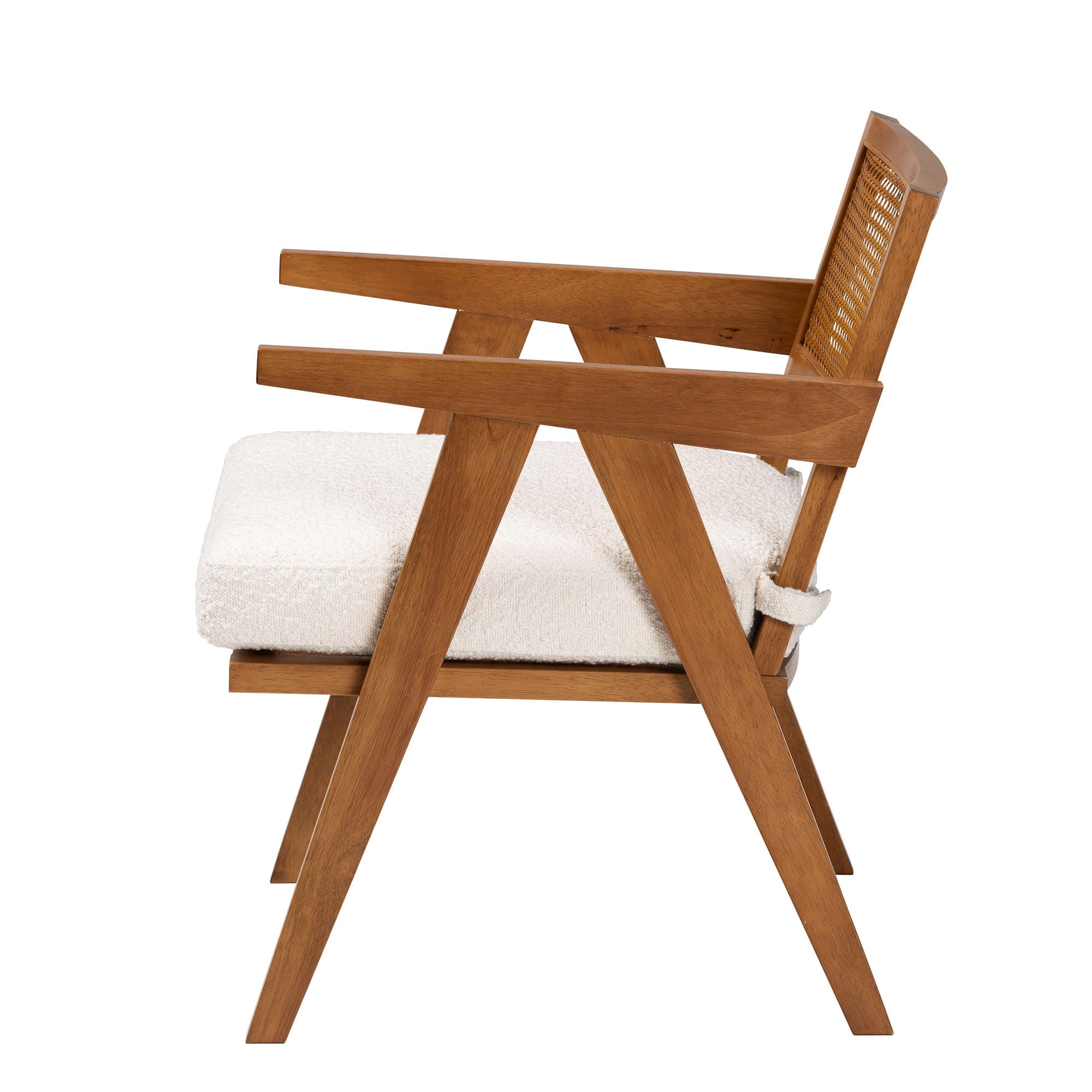Baxton Studio Jetsam Japandi Arm Chair, One Size, Walnut Brown