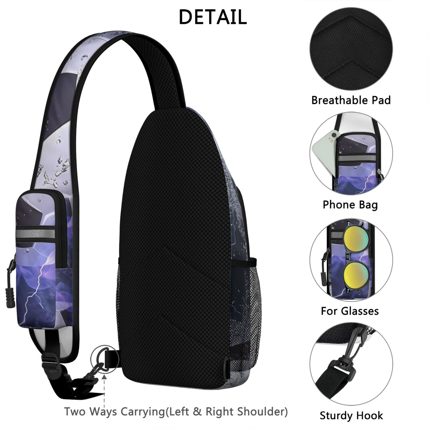 Competition Ready Sports Sling Backpack for Kids and Teens – Water-Resistant Crossbody Shoulder Bag with Secure Zippers, Partitioned Compartments, Large Front Pocket, Perfect for Baseball,