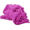 thumbnail image 2 of Home Soft Things Knitted Tweed Throw Couch Cover Blanket, 50 x 60, Violet, 2 of 5