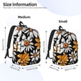 thumbnail image 2 of Balery Yellow White Daisy Pattern Mochila Clásica Impresa Básica para Viaje, Mochila Escolar Resistente al Agua, Mochila de Lona con Correas Ajustables-Small, 2 of 5