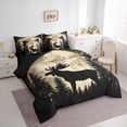 thumbnail image 3 of Manfei Cartoon Reindeer Print Bedding Comforter Set 7 Pieces for Teen, Rustic Farmhouse Full Bedding Set, Jungle Wildlife Reversible Fitted Sheet Flat Sheet, Luxury Bedroom Decor, 3 of 7