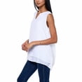 thumbnail image 2 of Cristina B Women’s Sleeveless Tunic V Neck Flowy Double Layer Tank Size: XL, Color: Bright White, 2 of 5