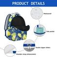 thumbnail image 4 of Lemon Print Backpack - Citrus design school bookbag for teens, spacious campus rucksack with laptop compartment, lightweight & durable., 4 of 6