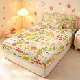 thumbnail image 2 of Homewish Cartoon Fungus Plants Zipper Full Size Comforter Sets with Fitted Sheet and 2 Pillowcases,Cute Guinea Pig Animals Zipper Bedding Set,Yellow,Polkadot Reversible,4pcs, 2 of 8