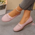 thumbnail image 6 of Hurxie Women's Classic Loafers Lightweight Non-Slip Hand-Stitched Nurse Shoes Comfortable Soft Sole Slip-On Leather Flats Pink 9, 6 of 8