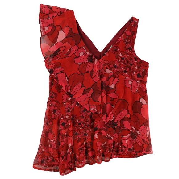 Blusa de punto con estampado de volantes bar III rojo XS