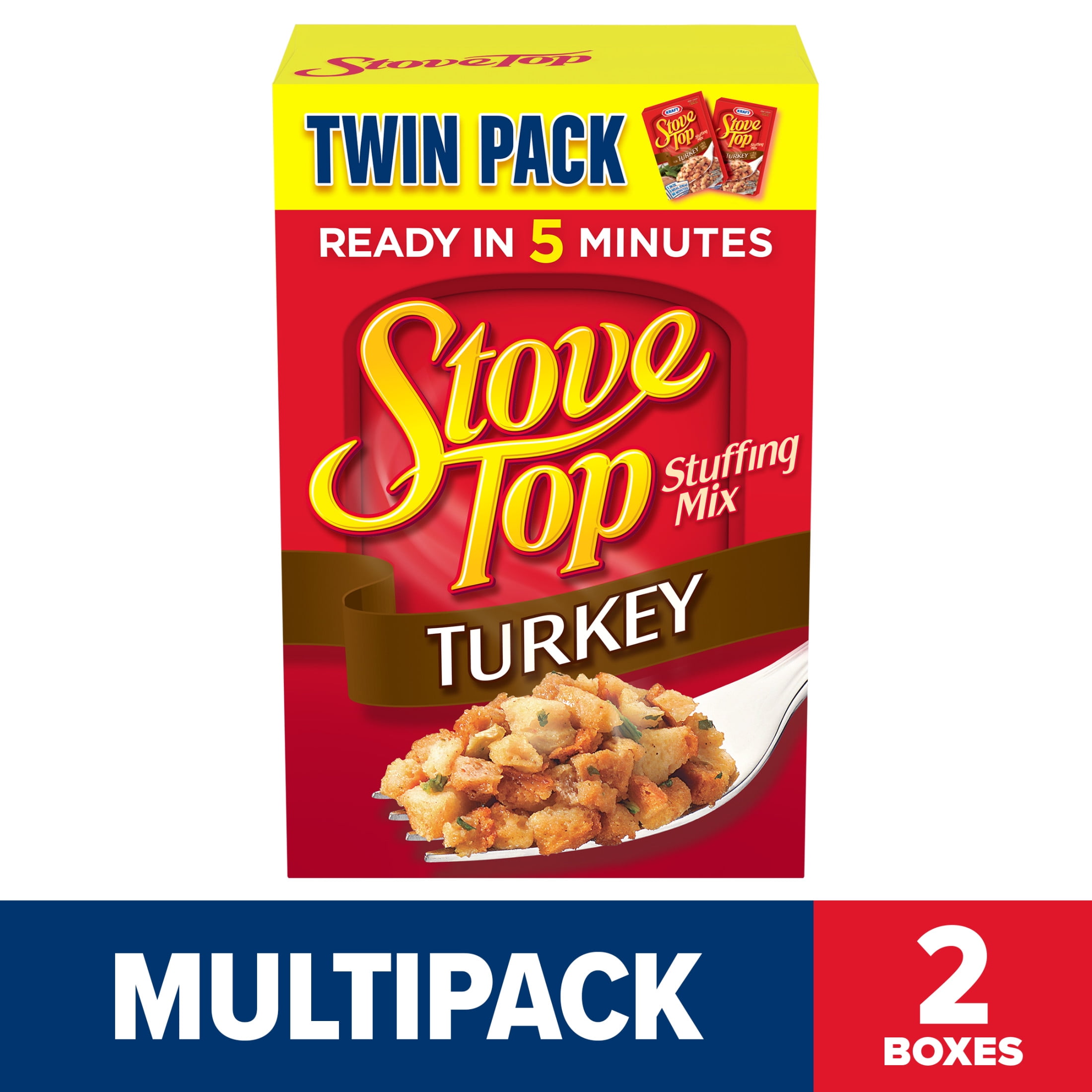 (6 pack) Stove Top Turkey Stuffing Mix Side Dish Twin Pack, 2 ct Pack, 6 oz Boxes