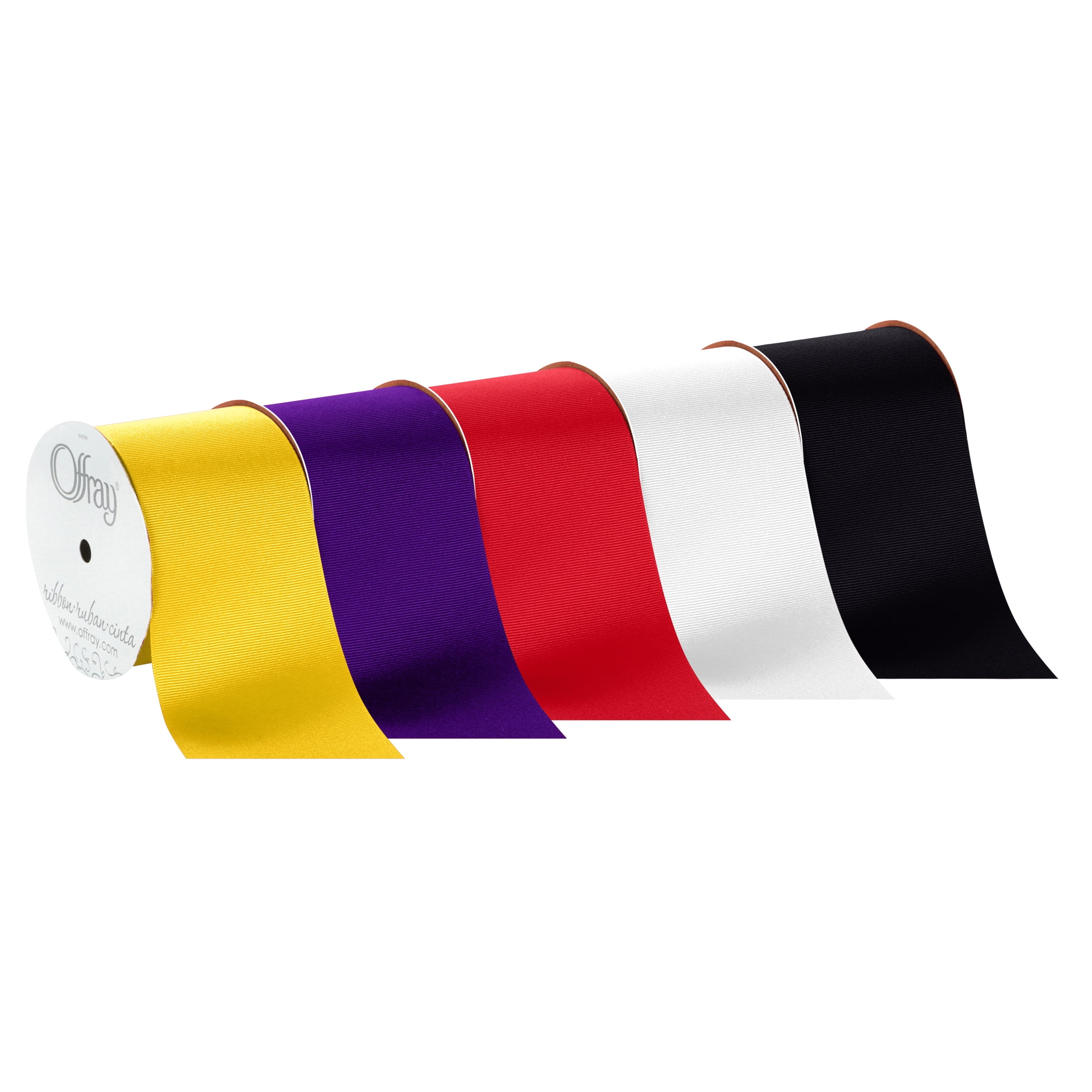 (2 pack) Offray Ribbon, Maize Yellow 3 inch Grosgrain Polyester Ribbon, 9 feet