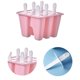 thumbnail image 1 of Moldes Para Paletas Bandeja de moldes de paletas de hielo de bricolaje para el hogar para hacer helados de silicona (rosa de 6 celdas) Libre de BPA, 1 of 1