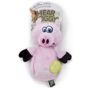 HEAR DOGGY!® Flattie Pig with Chew Guard Technology™ and Silent Squeak Technology™ Plush Dog Toy