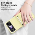 thumbnail image 2 of MonsDirect for 6.7 inch Samsung Galaxy Z Flip 4 5G 2022 Case with A Capacitance Pen, Two Hinge Protection Hard PC Back Anti-Drop Shockproof Full Coverage with S Pen Holder for Galaxy Z Flip 4, Yellow, 2 of 7