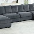 thumbnail image 2 of Modern Dark Gray Corduroy Armless Chair, Soft Padding, Wood Legs, Living Space Cushion Pillows, Stable Legs For Room, 2 of 4