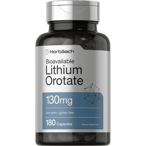 Lithium Orotate 130mg | 180 Capsules | by Horbaach