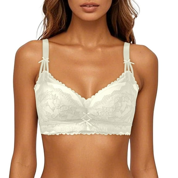 Women's Push Up Lace Bra for Small Chest Full Coverage Lift Sagging Adjustment Contrast Design Comfortable Everyday Wear