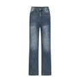 thumbnail image 4 of Awdenio Women's Jeans Clearance, Women's Solid Color Fashion Casual Loose Broad Leg Full Length Pants Jeans On Sale, 4 of 7