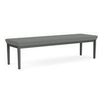 Lesro Lenox Steel Fabric 3-Seat Waiting Room Guest Bench in Charcoal/Open House Asteroid Gray