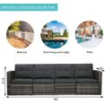 thumbnail image 2 of Cozyhom 4-Seat Outdoor Patio Couch, PE Wicker Rattan Aluminum Frame Sofa Set Couch Seats, Gray, 2 of 5