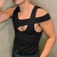 thumbnail image 5 of Mens Tank Top Beach Fashion Hollow Out T ShirtsOff-the-shoulder Bottoming Shirt Vest, 5 of 8