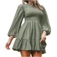 thumbnail image 1 of Vestidos Para Mujer Otoño Moda Otoño Casua Soild Mini Vestido de Manga Larga Con Cuello Redondo Odeerbi ODB146349, 1 of 9