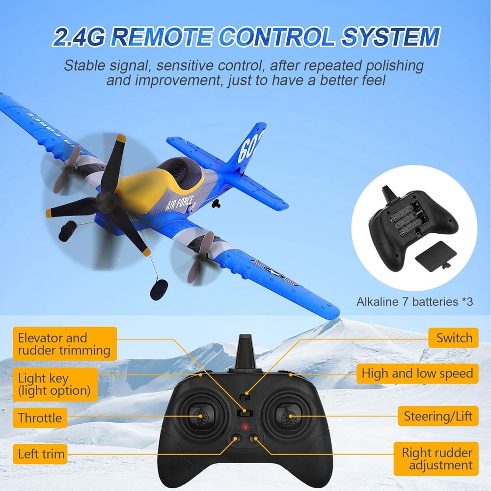 RC Plane P51D Mustang Fighter 3CH 2.4GHZ KF602 Remote Control  Toys Gifts with Gyroscopes System