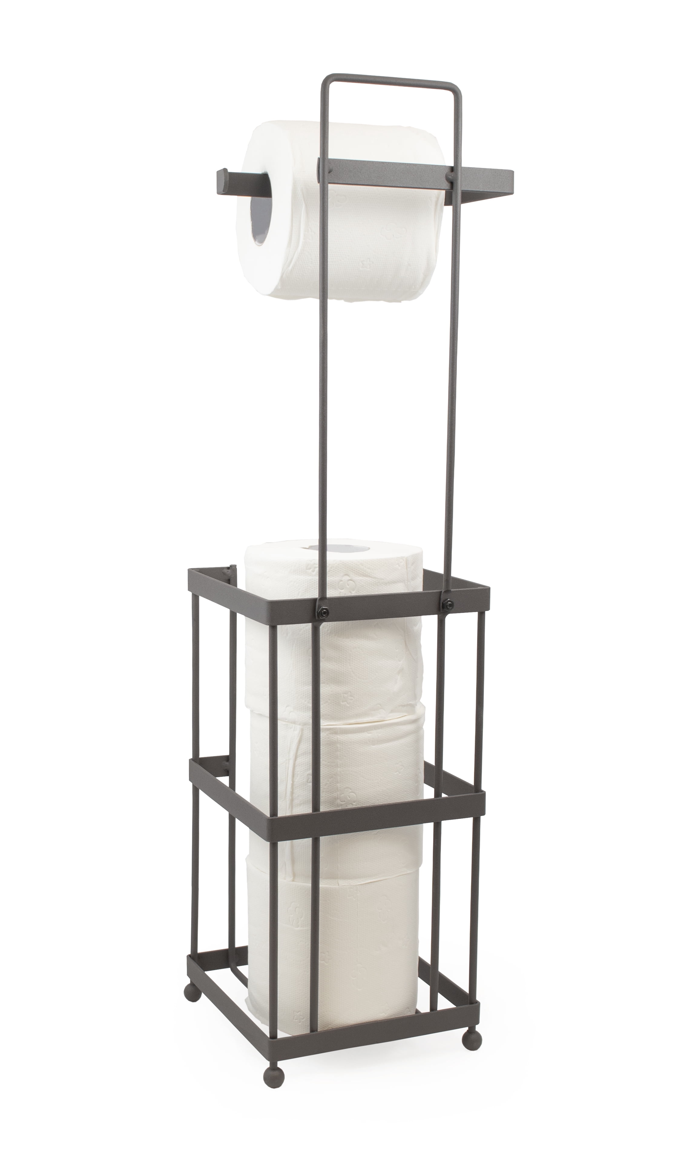 Mango Steam Freestanding Toilet Paper Holder with Storage, Taupe / Dark