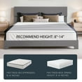 thumbnail image 7 of Einfach King Size Grey Fabric Upholstered Bed Frame with Adjustable Headboard, No Box Spring Needed, Low, 7 of 7