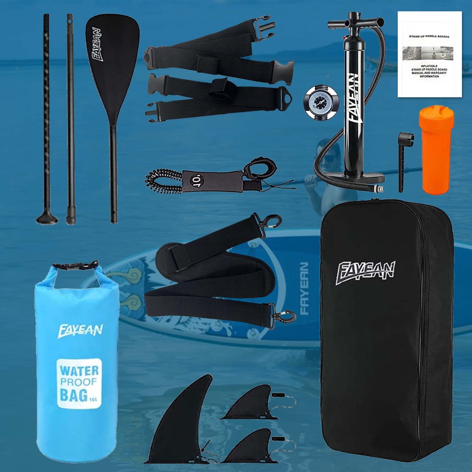 Paddle Board, 10'6''/11' Extra Wide Inflatable Stand Up Paddle Boards for Adults, with Premium SUP Accessories - 3 Fins, Adjustable Paddle, Safety Leash & Waterproof Phone Bag