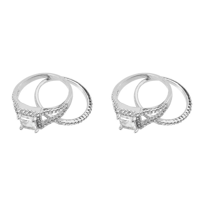 (2-Pack) 2025 Couple Rings Classic Gold-Plated Vintage Rings for Men Ring inlaid Zircon Jewelry Rings Adjustable