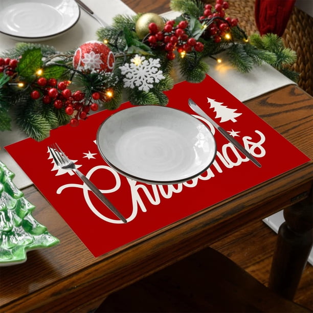 Cotton And Linen Placemats Christmas Table Decorations Insulation Mats Kitchen And Dining Room Waterproofs Mats