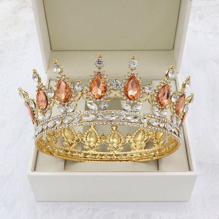 ERDOUY Wedding Tiara for Bride Princess Tiara Headband Bridal Crown Crystal Rhinestone Hair Jewelry Decor for Princess Queen Girl Bride Birthday Prom Wedding Pageant Halloween Costume Party(H)