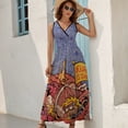 thumbnail image 5 of Phish Your Trip Is Short Dress Summer Street Style Bohemia Long Dresses Female Sleeveless Printed Maxi Dress, 5 of 9