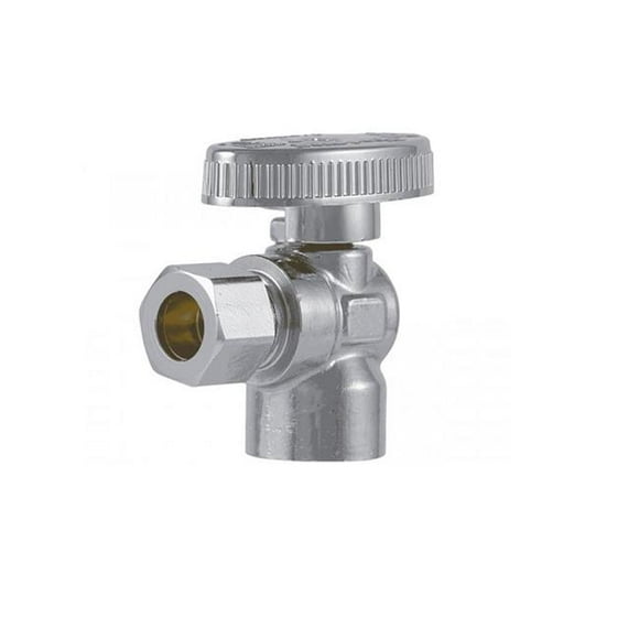 SharkBite Cash Acme 112453 0.37 x 0.37 in. Full Iron Pipe Angle Stop Valve, Brass