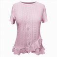 thumbnail image 5 of Kaprioy Women's Ruffle Hem Short Sleeve T-Shirt, Casual Summer Crew Neck Blouses Top, 5 of 6