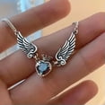 thumbnail image 3 of HOOUN Fashion Heart Angel Wings Necklace Hip Hop Jewelry Gift Men Women Best Friends, 3 of 4
