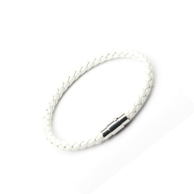Sonducket de cuero de estilo clásico para hombre, hebilla de piedra imán, cadena de mano, pulseras trenzadas de 6 hilos para parejas, Ropa, zapatos y accesorios Miscelánea Blanco