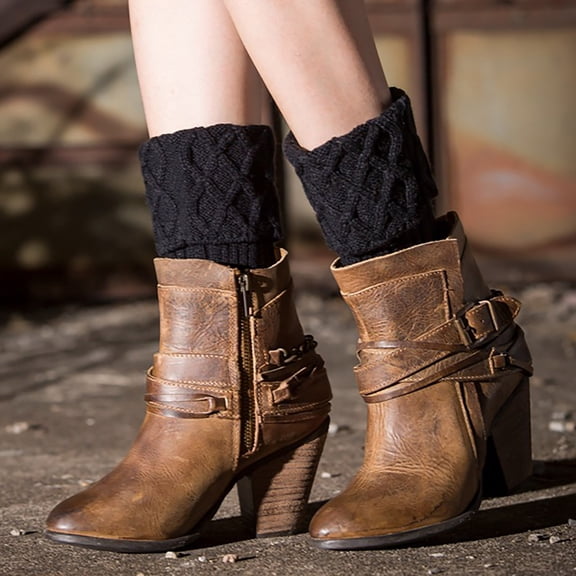 Sales Today Thigh High Socks Under $5 GIJNRIUIUA Black Knee-High Socks Winter Women Leg Warmers Knitted Boot Cover Short Leg Warmers with Diamond Mesh Leg Warmers