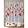 thumbnail image 4 of Grey Red Christmas Balls Shower Curtain Set ，Waterproof Fabric Shower Curtains Xmas Snowflake Shower Curtains for Bathroom,Bathroom Decor 72"x96", 4 of 6