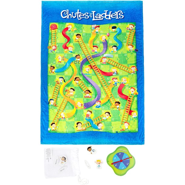 Hasbro Chutes and Ladder 4 Piece Game Blanket Set, 100 Microfiber