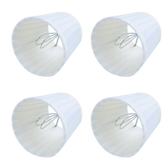 4X Fabric Chandelier Lampshade Holder Clip on Sconce Beside Bed Lamp Hanging Light, Light Yellow