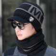 thumbnail image 1 of Gorro de invierno para hombre, cálido gorro de lana para jóvenes, gorro de algodón para hombres de mediana edad y mayores, gorro de punto para hombre de moda de invierno, 1 of 6